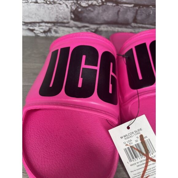 UGG WILCOX SLIDE Pink Rubber Light Waterproof Sport Sandals Men’s Sz 12M US/45EU - Picture 10 of 16